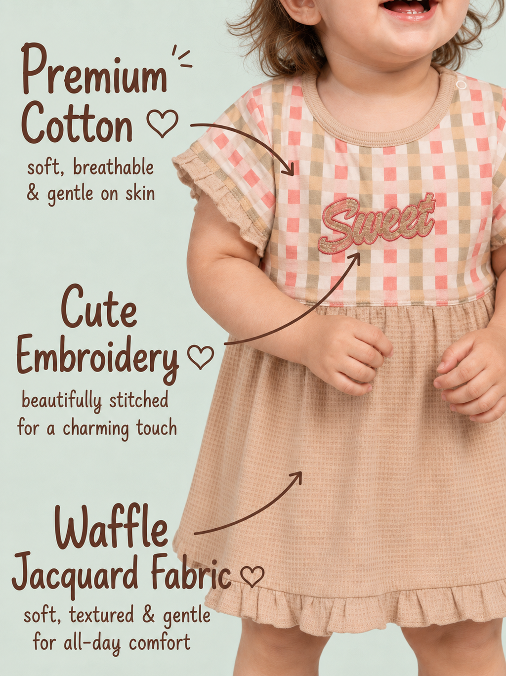 BabyRon Sweet – Premium Cotton Baby Girl Frock (0–12 Months)