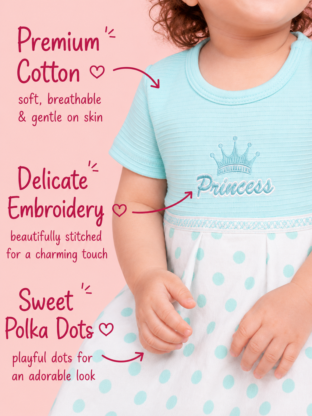 BabyRon Tiara - Premium Cotton Baby Girl Frock (0–12 Months)