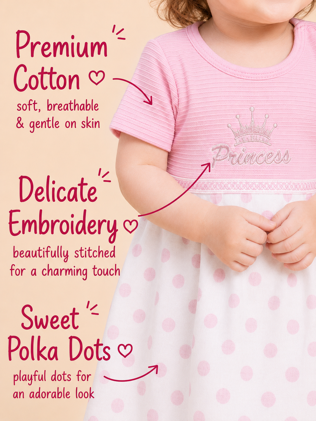 BabyRon Tiara - Premium Cotton Baby Girl Frock (0–12 Months)