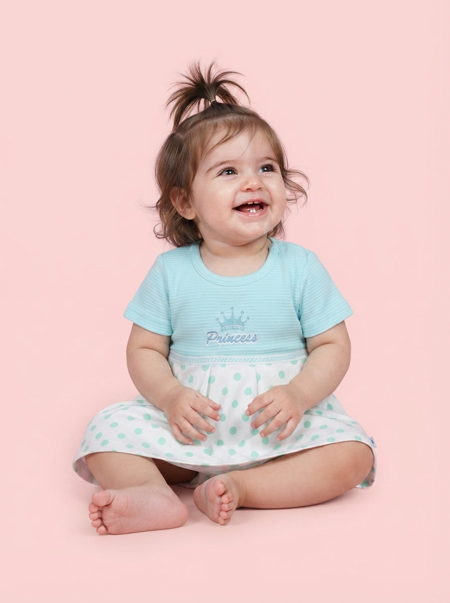 BabyRon Tiara - Premium Cotton Baby Girl Frock (0–12 Months)