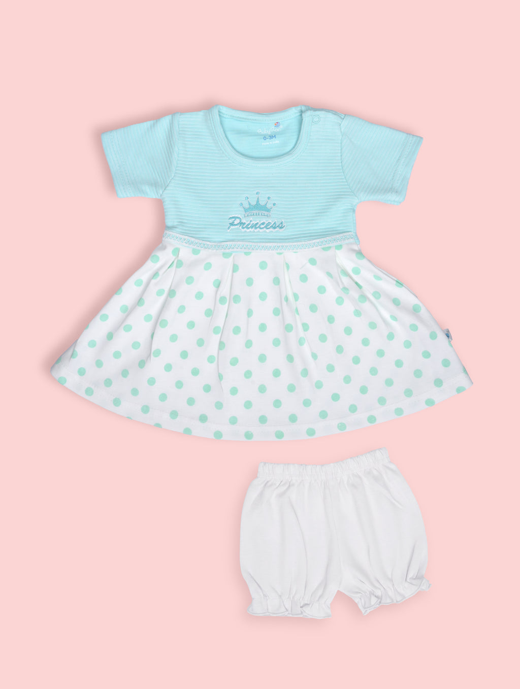 BabyRon Tiara - Premium Cotton Baby Girl Frock (0–12 Months)