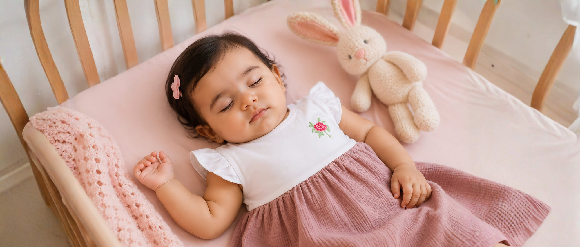 BabyRon organic cotton newborn essentials white top and pink skirt set - premium baby clothes India - soft cotton babywear for sensitive skin - minimalist baby clothing by Ronak Fashion