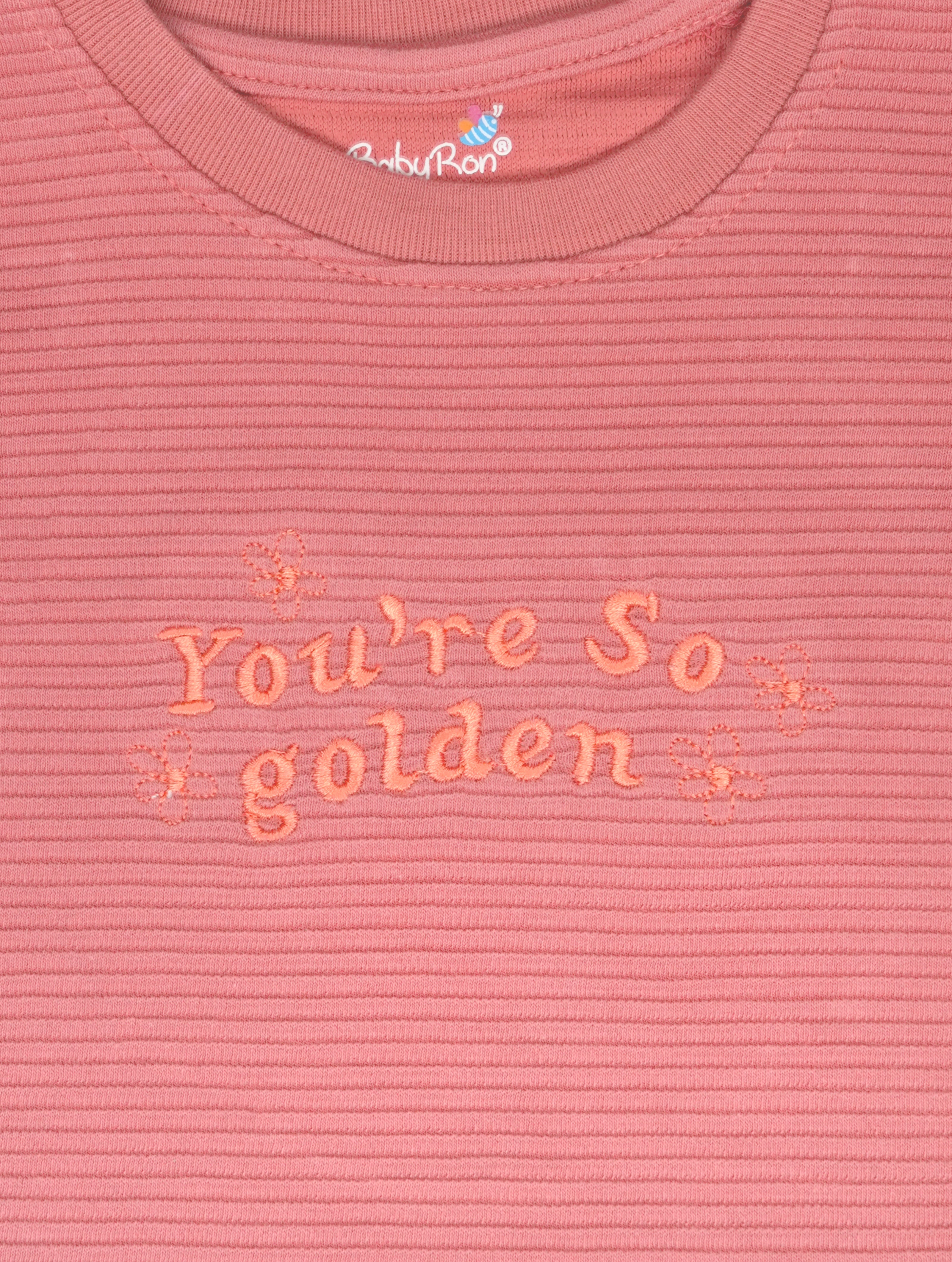 Berry Pink — BabyRon Golden premium organic cotton baby pyjama set worn by baby girl model, soft breathable baby wear for 0–12 months, gentle on sensitive skin, premium baby clothing India by BabyRon