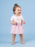 Blush Pink — BabyRon Darling premium organic cotton baby pyjama set worn by baby girl model, soft breathable baby wear for 0–12 months, gentle on sensitive skin, premium baby clothing India by BabyRon