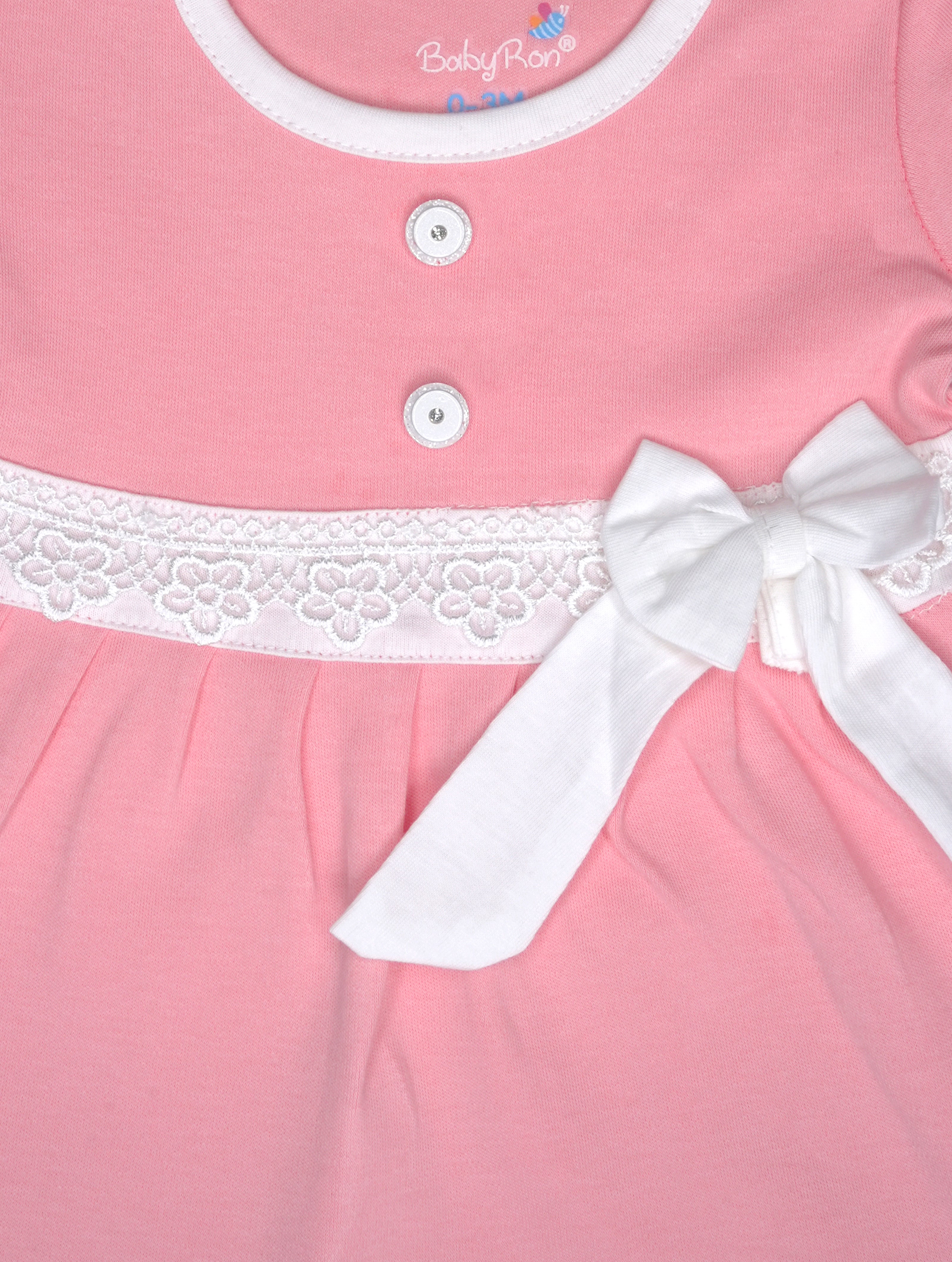 Blush Pink — BabyRon Princess organic cotton baby dress worn by baby model, soft cotton baby clothes for sensitive skin, premium baby clothes India and sustainable baby clothing India by BabyRon