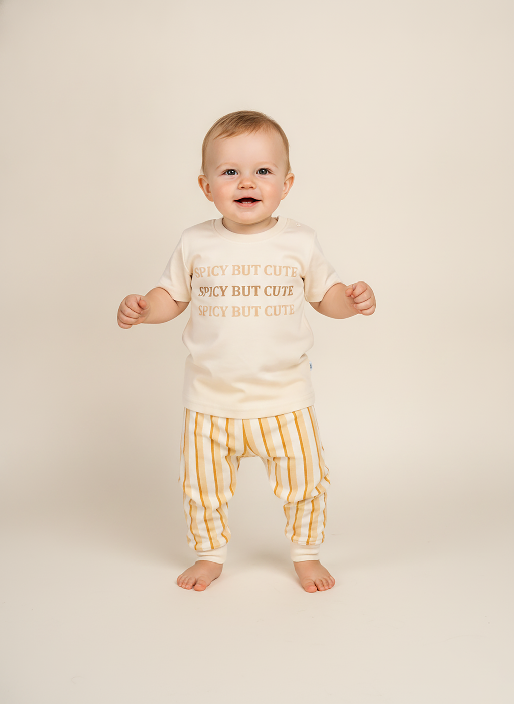 Cocoa Brown — BabyRon Spice premium organic cotton baby pyjama set worn by baby boy model, soft breathable baby wear for 0–12 months, gentle on sensitive skin, premium baby clothing India by BabyRon