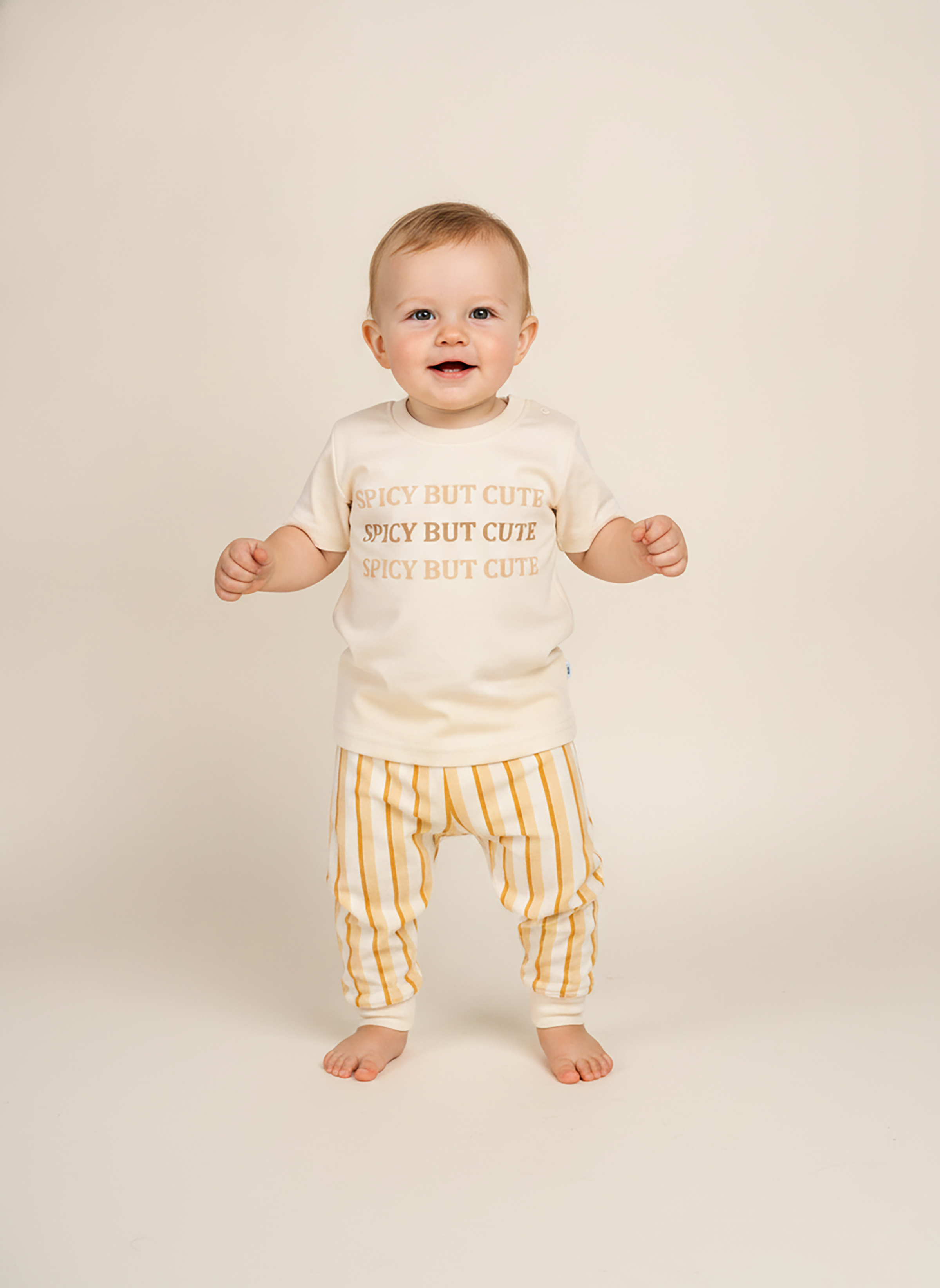 Cocoa Brown — BabyRon Spice premium organic cotton baby pyjama set worn by baby boy model, soft breathable baby wear for 0–12 months, gentle on sensitive skin, premium baby clothing India by BabyRon