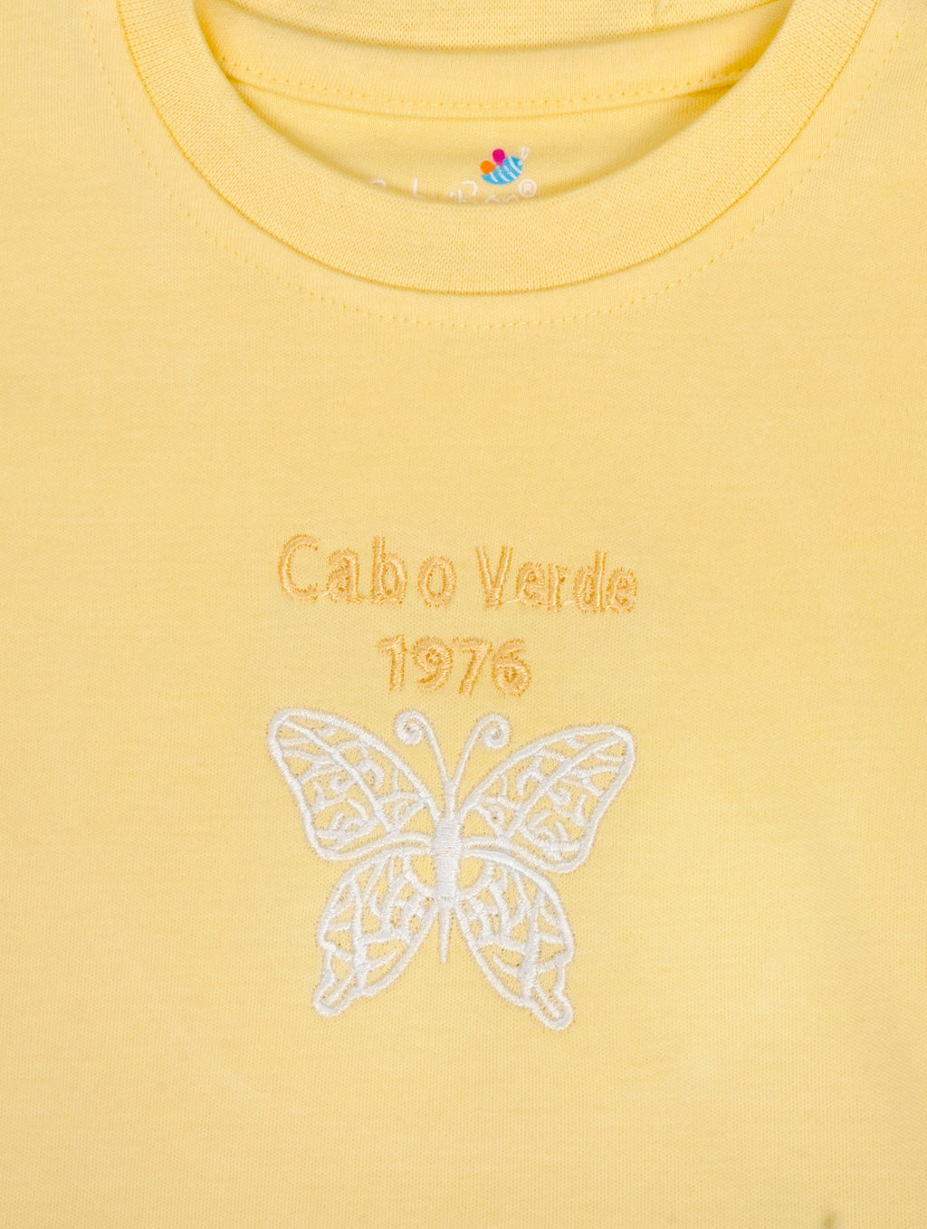 Mellow Yellow — BabyRon Butterfly premium organic cotton baby pyjama set worn by baby girl model, soft breathable baby wear for 0–12 months, gentle on sensitive skin, premium baby clothing India by BabyRon