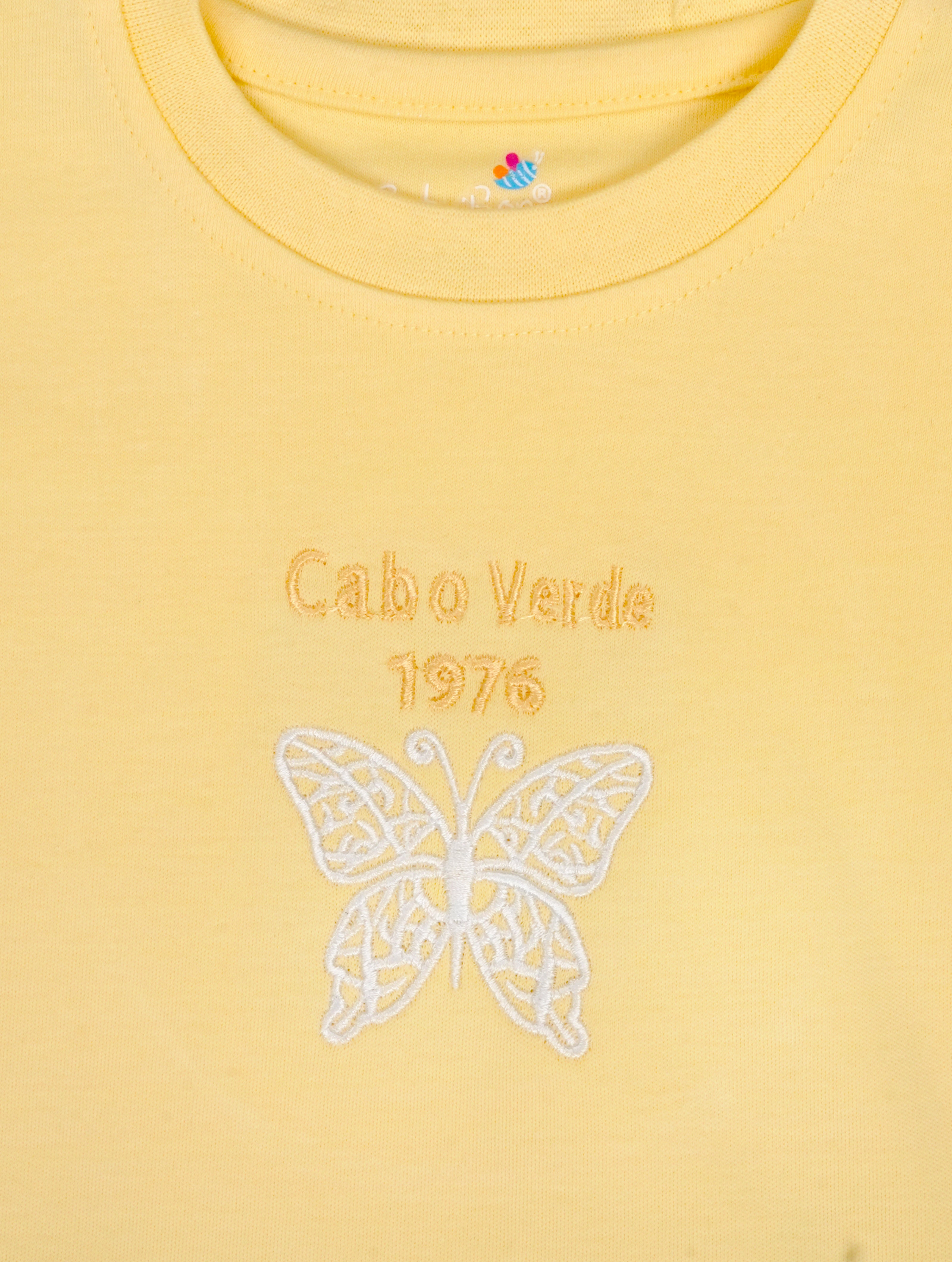 Mellow Yellow — BabyRon Butterfly premium organic cotton baby pyjama set worn by baby girl model, soft breathable baby wear for 0–12 months, gentle on sensitive skin, premium baby clothing India by BabyRon