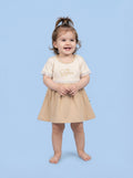 Peanut Butter — BabyRon Queen premium organic cotton baby pyjama set worn by baby girl model, soft breathable baby wear for 0–12 months, gentle on sensitive skin, premium baby clothing India by BabyRon