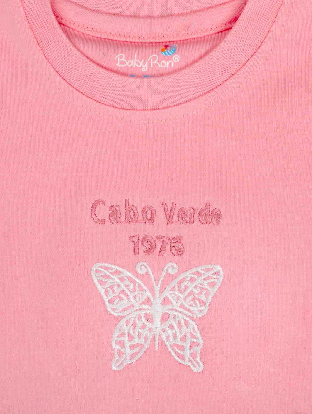Pearl Pink — BabyRon Butterfly premium organic cotton baby pyjama set worn by baby girl model, soft breathable baby wear for 0–12 months, gentle on sensitive skin, premium baby clothing India by BabyRon