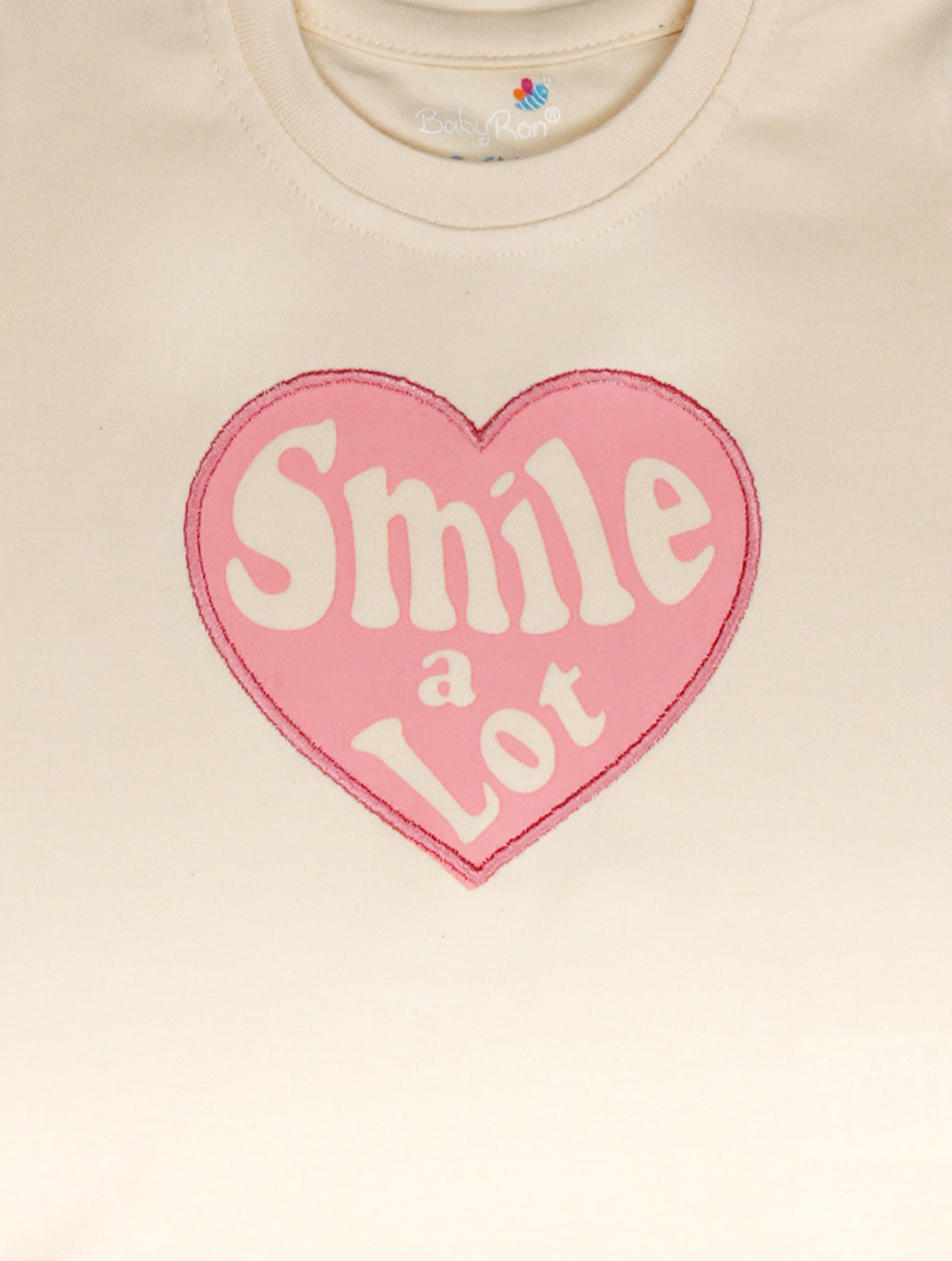 Pearl Pink — BabyRon Smile premium organic cotton baby pyjama set worn by baby girl model, soft breathable baby wear for 0–12 months, gentle on sensitive skin, premium baby clothing India by BabyRon