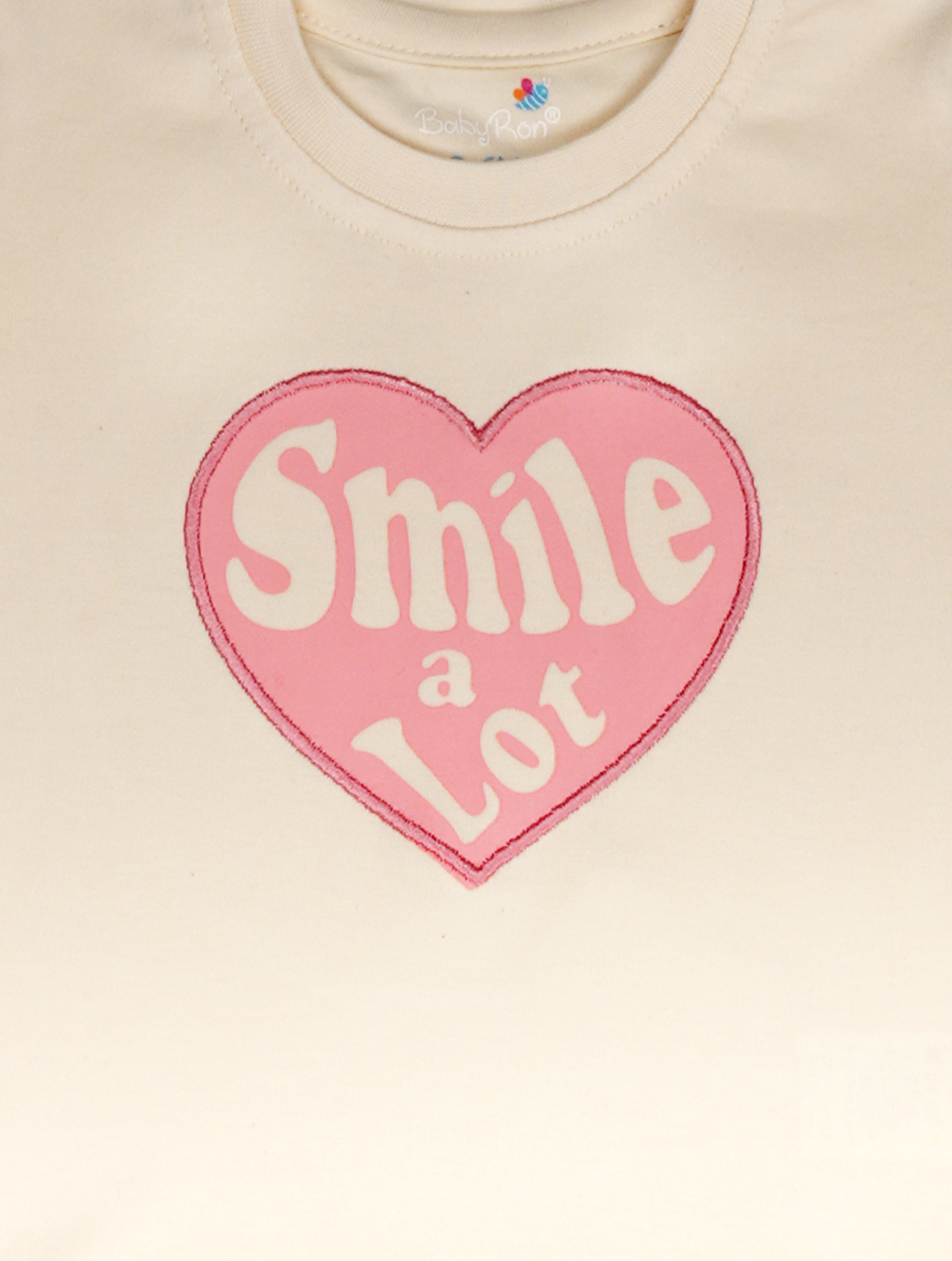 Pearl Pink — BabyRon Smile premium organic cotton baby pyjama set worn by baby girl model, soft breathable baby wear for 0–12 months, gentle on sensitive skin, premium baby clothing India by BabyRon
