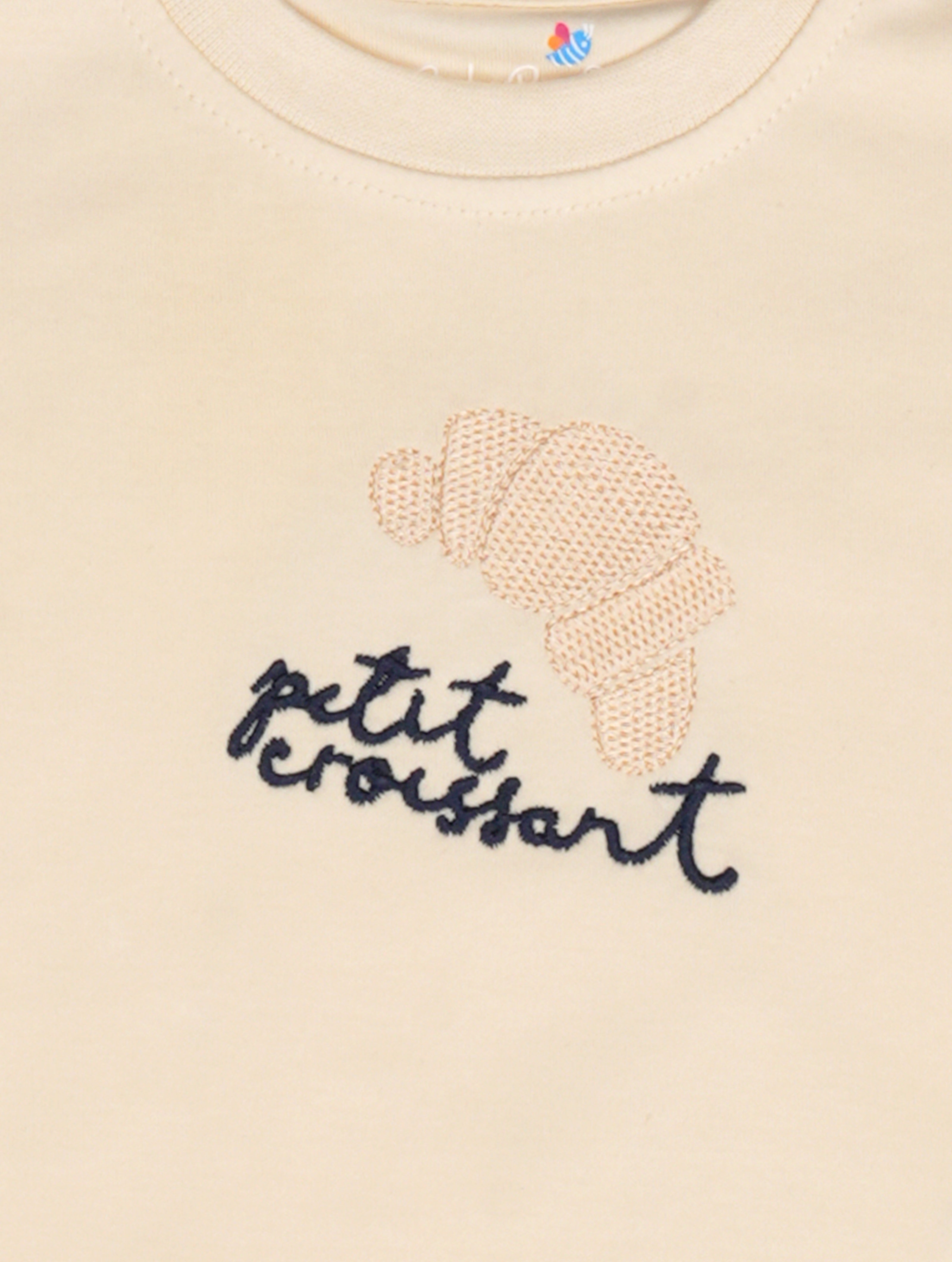 Sand Dune — BabyRon Croissant premium organic cotton baby pyjama set worn by baby boy model, soft breathable baby wear for 0–12 months, gentle on sensitive skin, premium baby clothing India by BabyRon